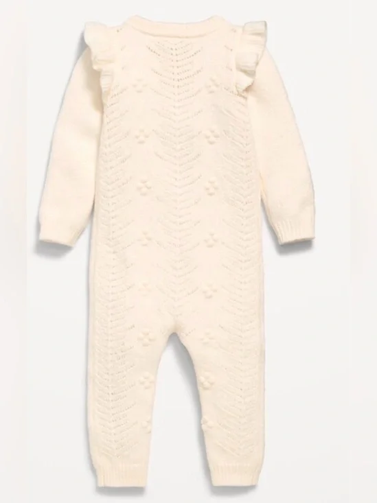 Old Navy SoSoft Ruffled-Shoulder Sweater One-Piece Beige 18-24 Month NWT