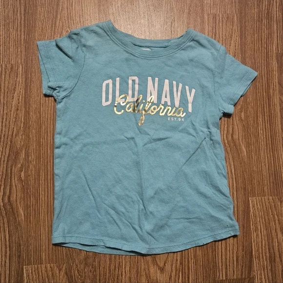 Old Navy Teal and Gold Kids Tee