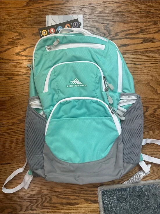 High Sierra Teal and Gray Women's Backpack with Multiple Pockets