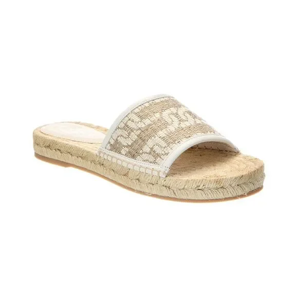 Tod's Logo Rafia Sandal, Beige