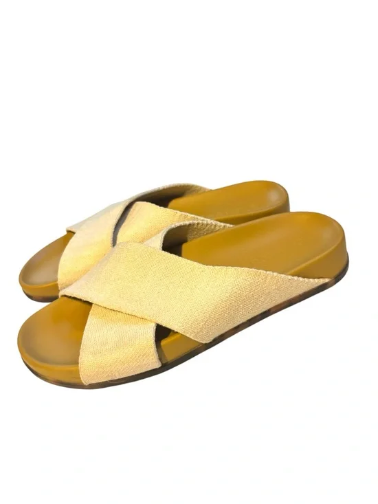 Rothy’s The Weekend Hemp Oat Cream Slide Sandals Size 7