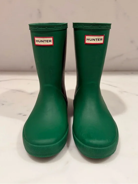 Hunter Kids First Classic Rain Boot Twisting Green
