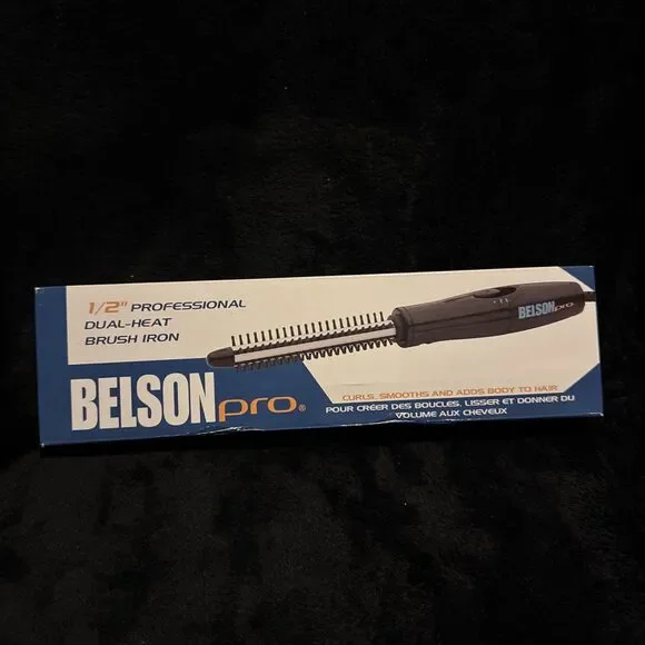 Belson Pro 1/2 Inch Professional Dual-Heat Curling Brush Iron Hair Styling Tool