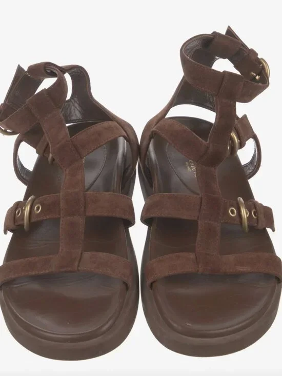 Gianvito Rossi Brown Suede Gladiator Sandals — Size 8
