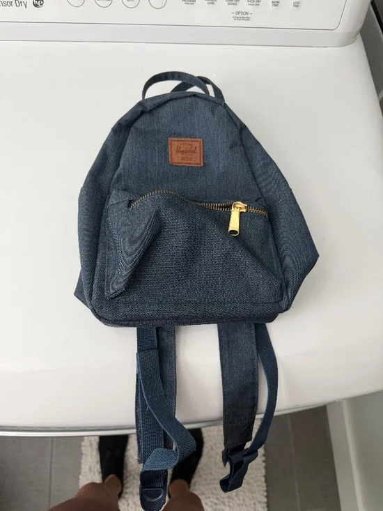 Hershel small denim backpack