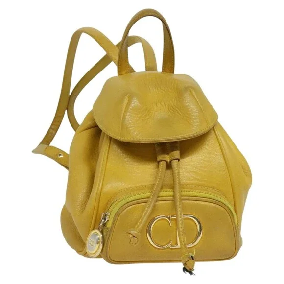 Dior Leather Backpack Gold