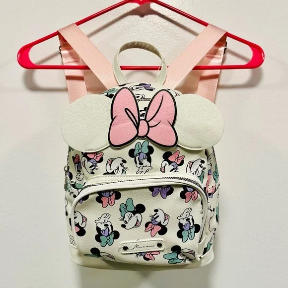 Minnie Mouse backpack purse! White and pink Mickey Mouse Disney land bag NWT!