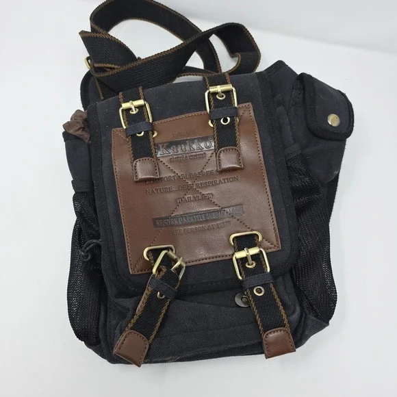 Kaukko Backpack Womens Black Brown Casual Travel Western U.S. Cattle Subpackages