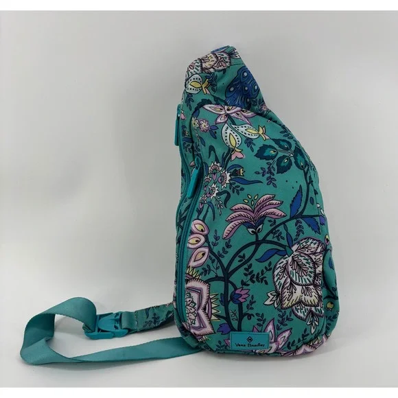 Vera Bradley Peacock Garden Lighten Up LG Essential Sling Backpack