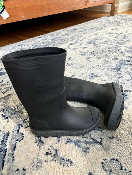 Kamik Kids Black Waterproof Rain Boots