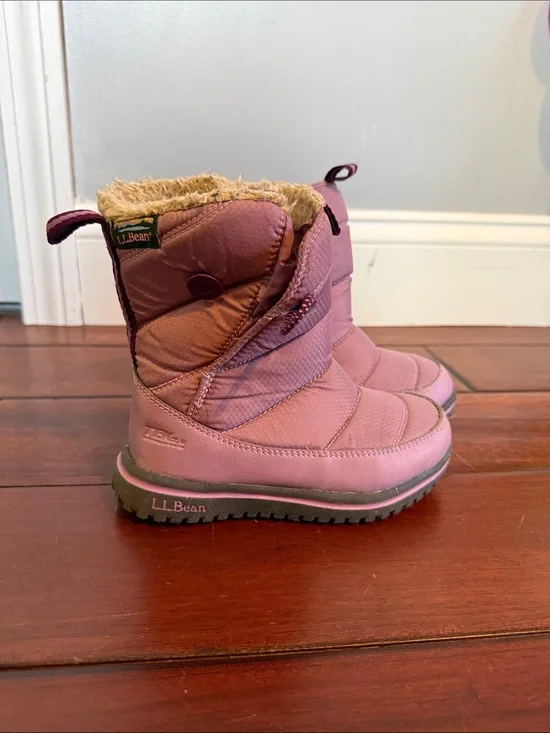 L.L. Bean Girls' Pink and Plum Insulated Snow Boots
