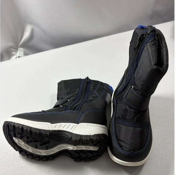 K KomForme Unisex Black Blue Winter Snow Boot Fleece Lined Zipper Size 5 Toddler