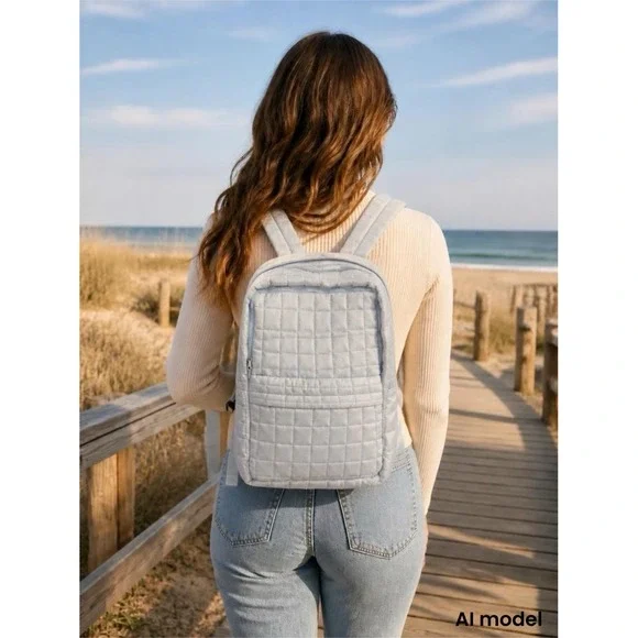 Ashland‎ Light Blue Quilted Backpack-NWT