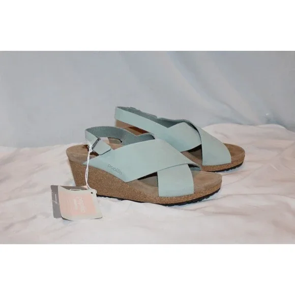 BIRKENSTOCK PAPILLIO SAMIRA NUBUCK LEATHER PURE SAGE GREEN EU 37 NARROW