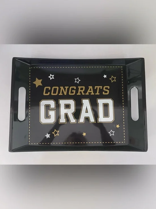 Celebrate It Black and Gold ‘Congrats Grad’ Party Tray