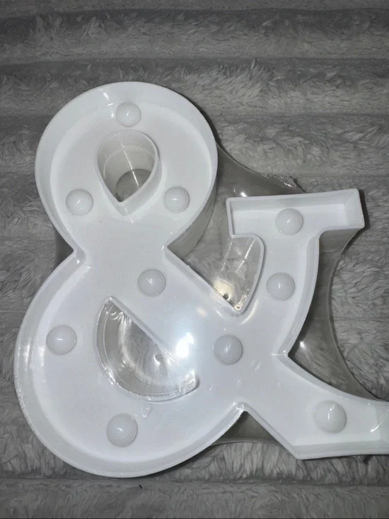 White LED Ampersand Marquee Sign – Decorative Party Accent