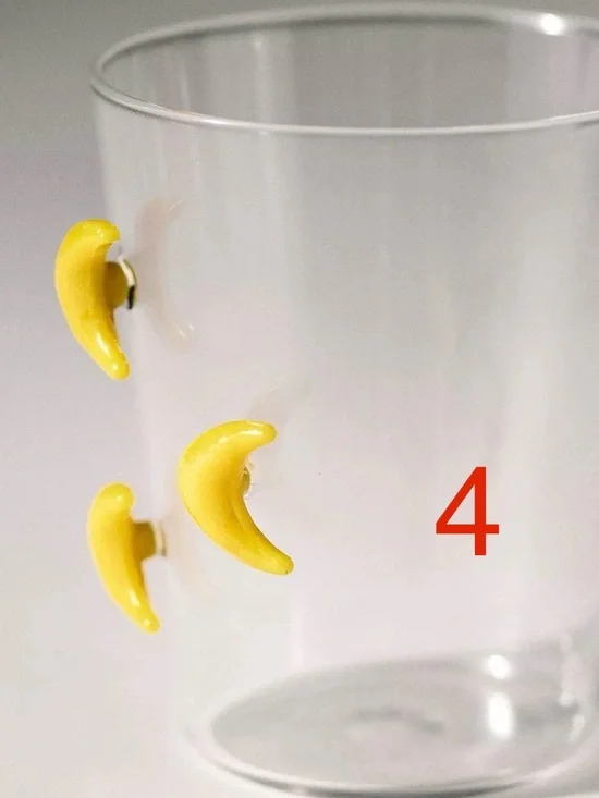 4 pcs Anthropologie icon glass cups Crescent Moon Halloween