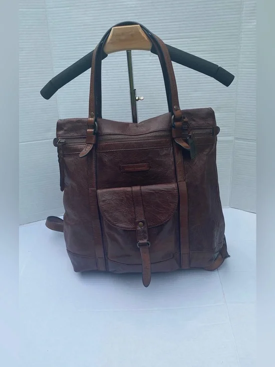 Authentic FRYE Josie Leather Backpack Tote Bag - Dark Brown 🤎✨🤍🤎
