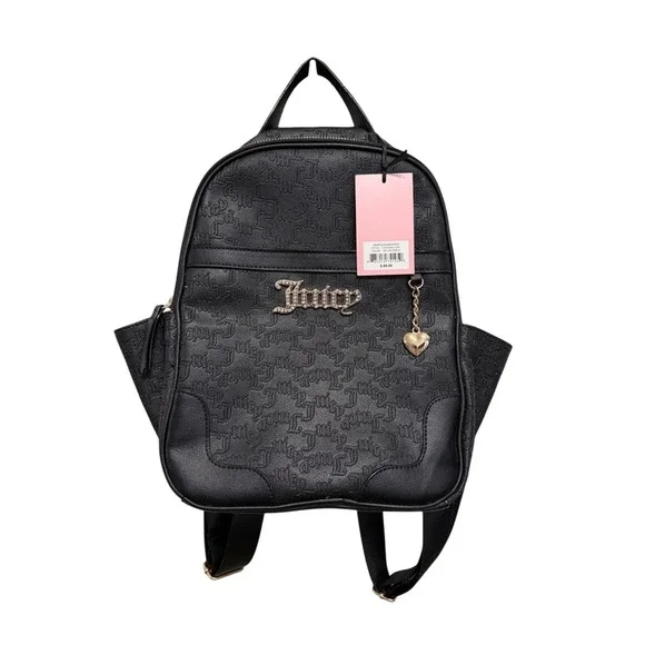 Juicy Couture Heartless Backpack Womens OS Black Y2K Glam‎ NWT