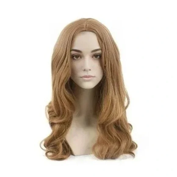 NWT M3GAN Light Brown Long Curly Wig Women's Synthetic Cosplay Costume