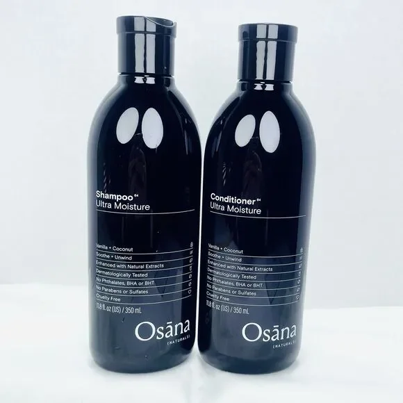 2 Pc Osana Naturals Ultra Moisture Shampoo & Conditioner Vanilla Coconut 11.8 oz