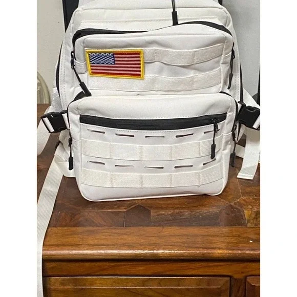 FlipFit Mini Backpack Unisex 9L White Tactical MOLLE Water Resistant