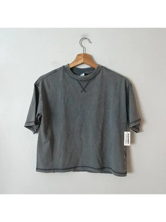 NWT Old Navy Boy's Oversized Boxy Blue Gray T-Shirt Size Medium 8