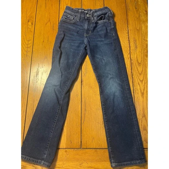 Old Navy Boys Slim Boot-Cut Jeans Dark Wash Built-In Flex Size 10 Slim