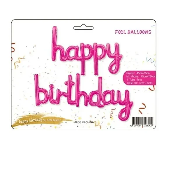 HAPPY Birthday Foil Air Balloons Background Decor