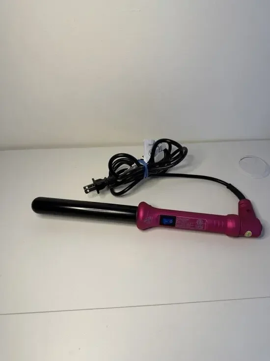 NuMe HB025BU Hot Pink Tourmaline Ceramic Swivel Cord Curling Wand Works Great!
