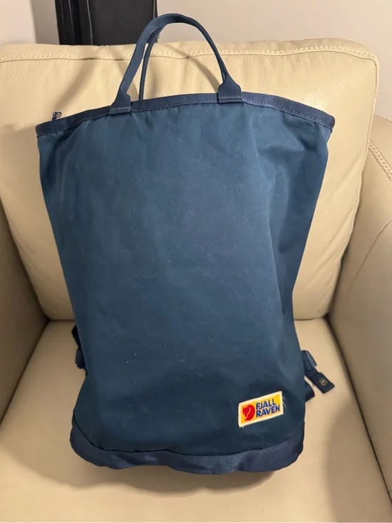 Fjallraven Deep Blue zip-Top Canvas Backpack/Tote