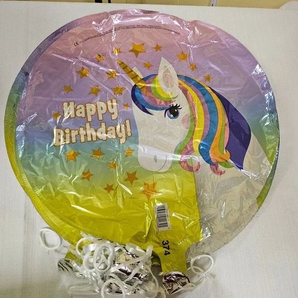 Happy Birthday Unicorn Foil Balloons Party Decoration with‎ String Lot of 16