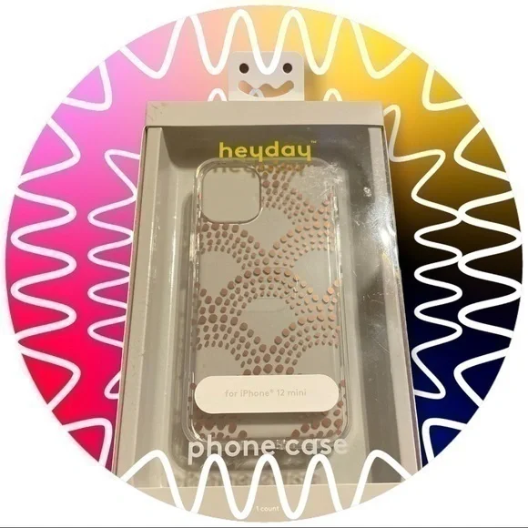 FREE WITH ANY PURCHASE! NIB Heyday iPhone 12 Mini Clean & Gold Polka Dots Case