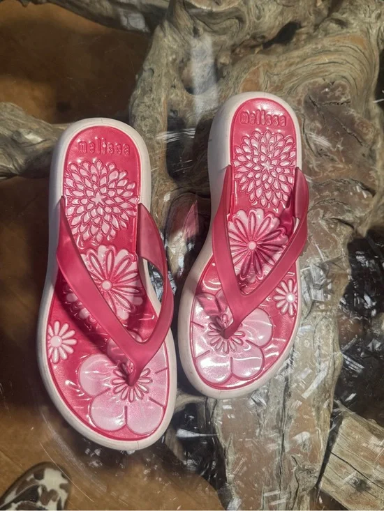 Melissa Pink Floral Jelly Sandals