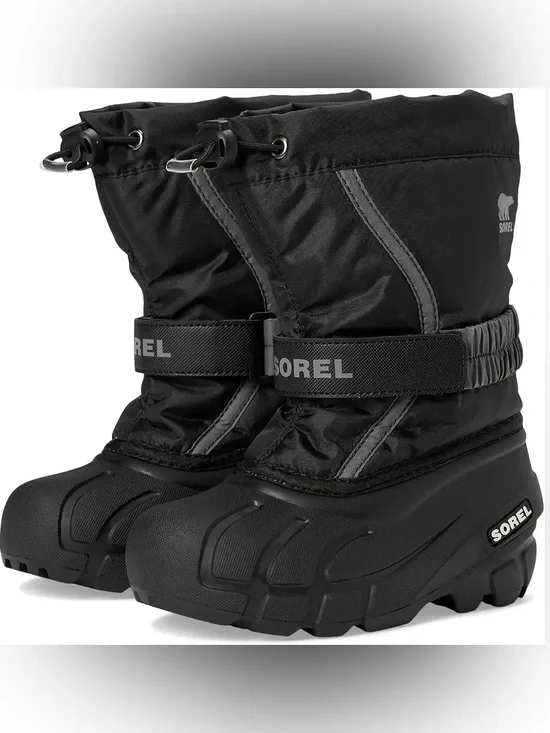 SOREL Big Kids' Black Winter Snow Boots Flurry Sz: 6 / 38 EU