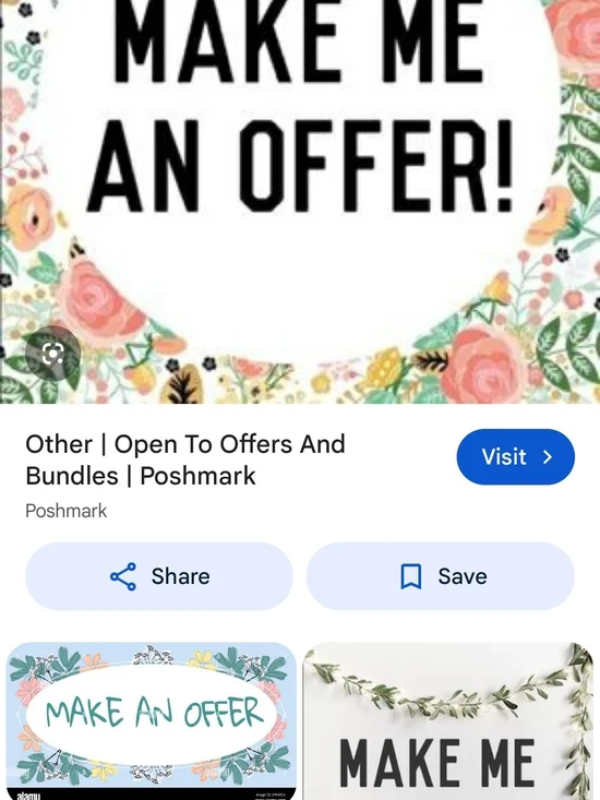 Floral 'Make Me An Offer' Party Sign – Pink and Green
