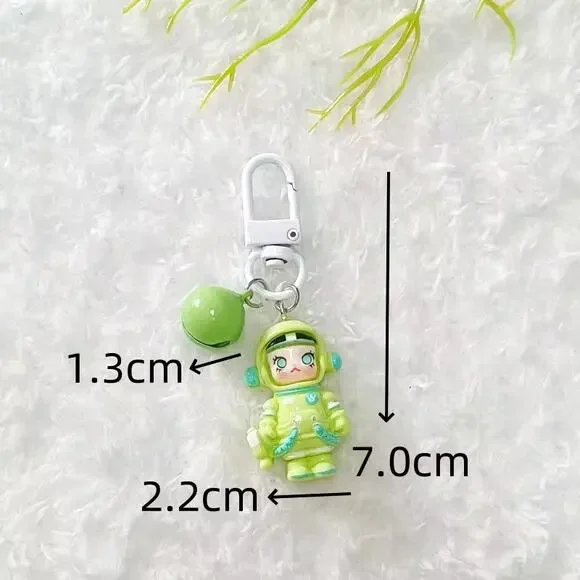 Skull Panda Phone Charm Keychain - Green-3F0-8