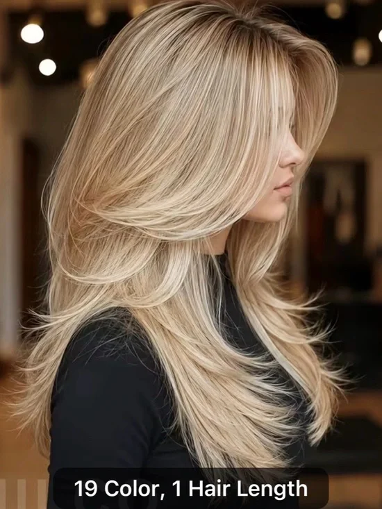 Blonde Layered Women’s Hair Wig - Natural Long Blonde Style