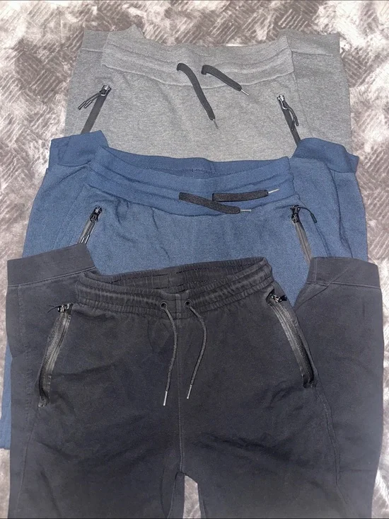 Lot of Three Jogger Pants - Black, Blue & Gray