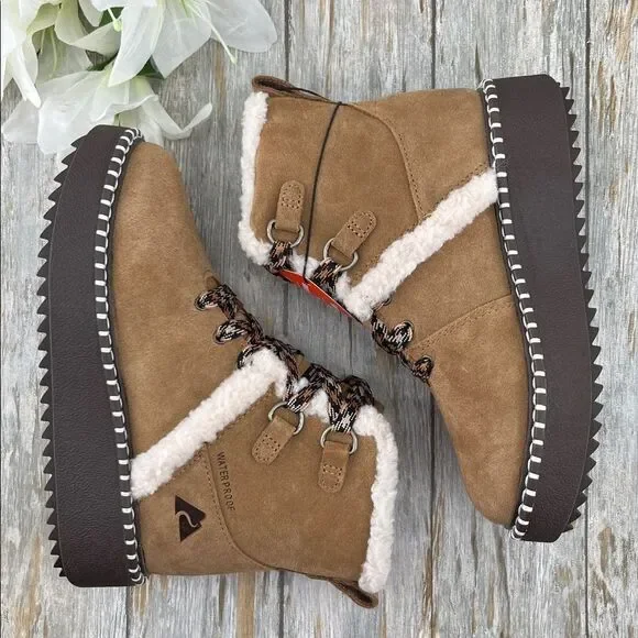 Little Girls Platform Winter Leather Boots Shoes Size 2