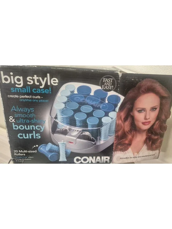 Conair Big Style Small Case 20 Multi-Size Hot Rollers Hair Setter Curlers HS34X