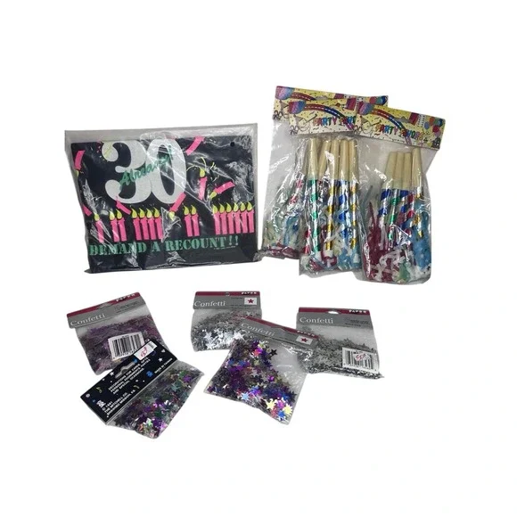30th Birthday Party Supplies Lot Napkins Blowouts Confetti‎ Decorations