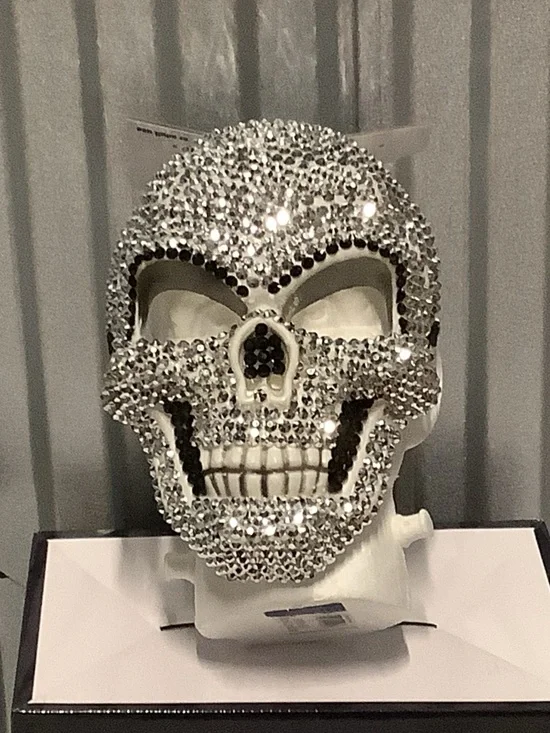 Rhinestone adult Skull Party Mask - Silver