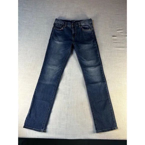 Old Navy Skinny Jeans Boys Size 16 Distressed Adjustable Waist Light Wash‎ Denim