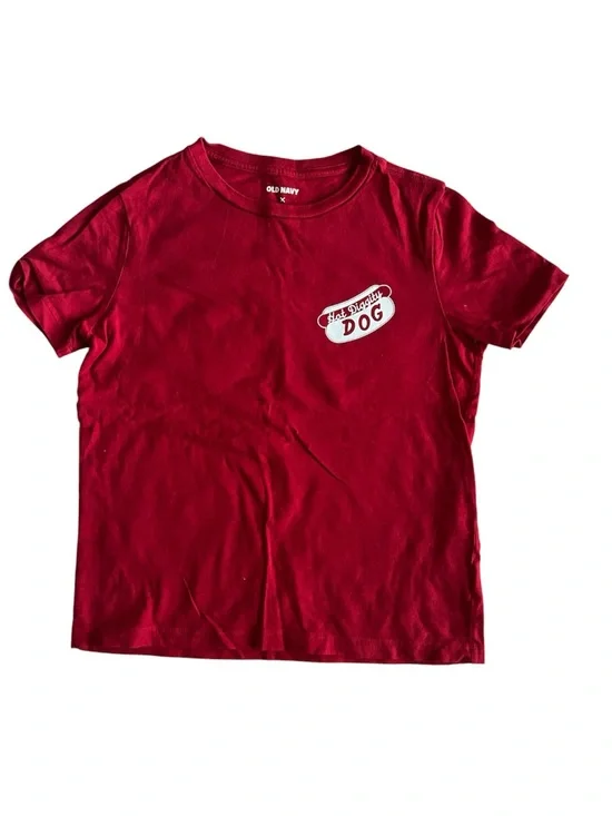 Old Navy x Disney Kids' Red 'Hot Diggity Dog' Graphic Tee Size Medium (8)