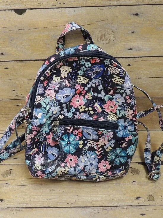 Floral Faux Leather Mini Backpack Unbranded NWOT Read