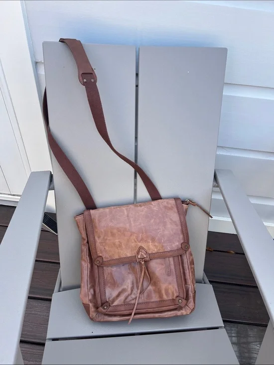 The Sak Distressed Brown Leather Crossbody Backpack