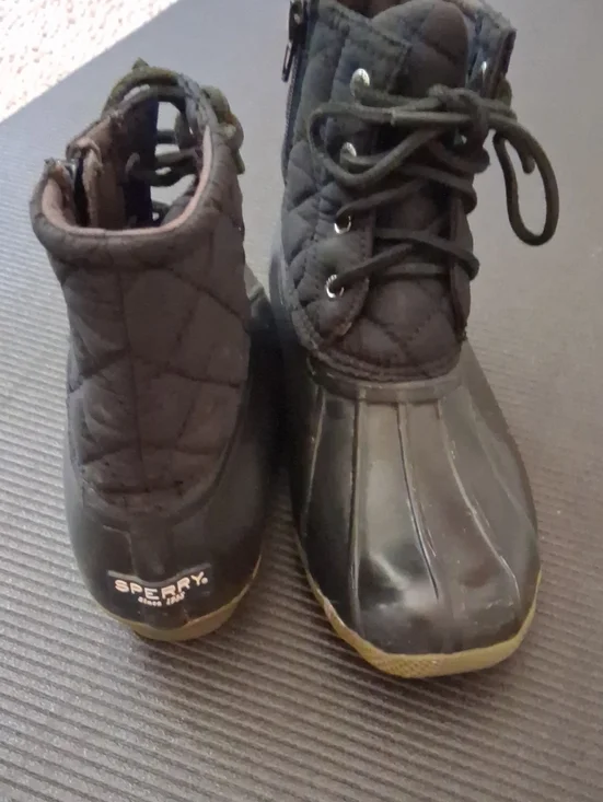Sperry Kids Black Quilted Waterproof Duck Boots