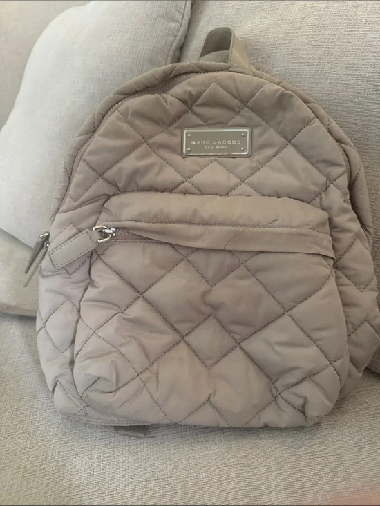 Marc Jacobs Quilted Taupe Nylon Backpack- excellent condition