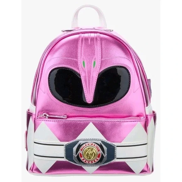 NEW Loungefly Mighty Morphin Power Rangers‎ PINK RANGER METALLIC Backpack